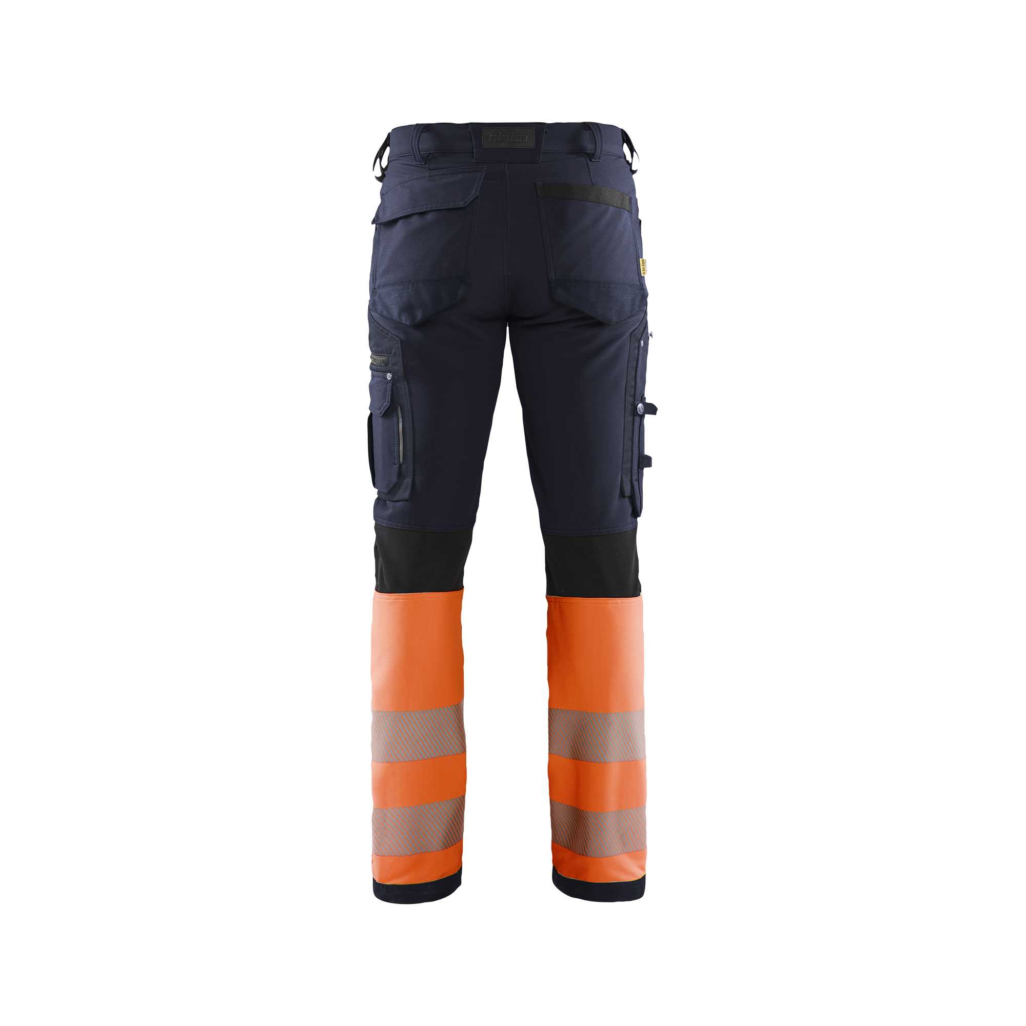BLAKLADER 11931642 | Hi Vis 4 way stretch trousers Hi Vis Reflective Work Trousers Men - Water Repellent